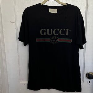 Gucci Black Oversized unisex Tee with Iconic Logo